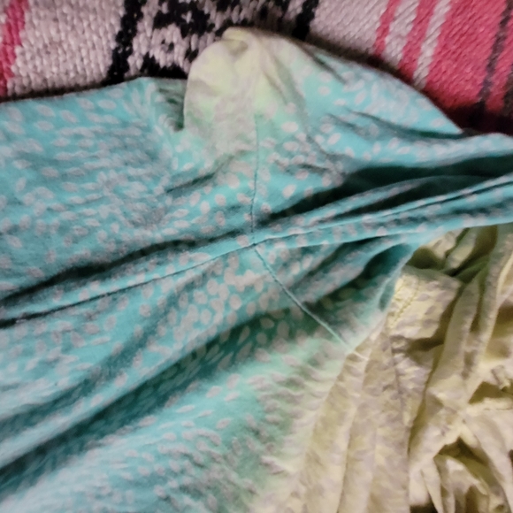 Prana Blue, green, yellow Ombre Burnout Hoodie Lightweight Longsleeve W's Medium - Picture 4 of 11